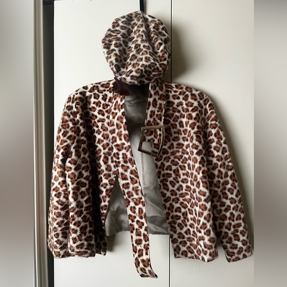 Fur set - jacket, beret, & belt - Picture 1 of 16